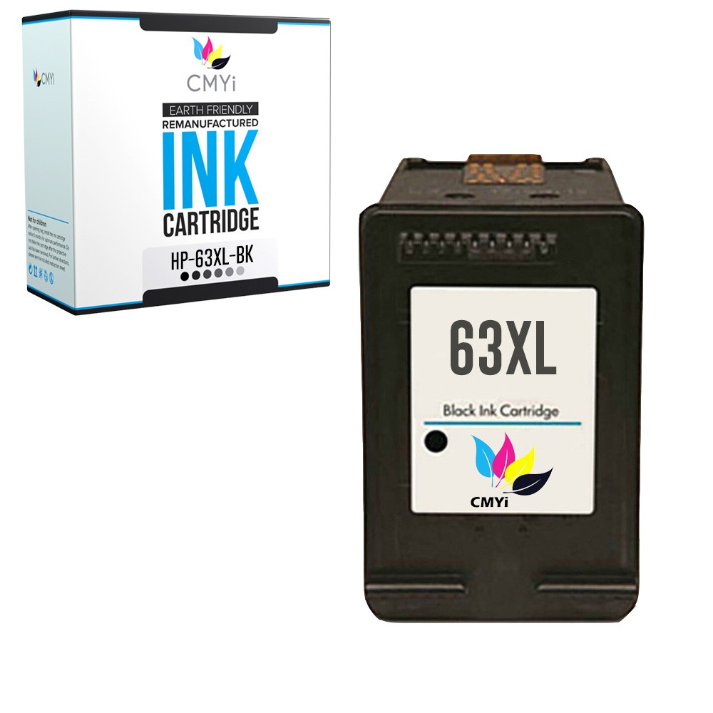 CMYi 1-Pack Compatible HP 63XL Black Ink Cartridge for OfficeJet 3830 ENVY 4520