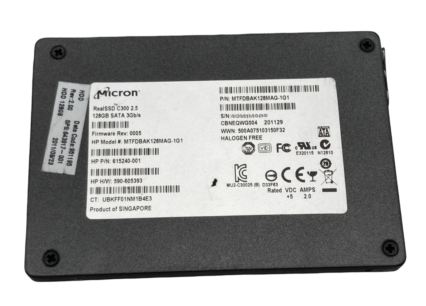 Micron RealSSD C300 128GB Internal 2.5" (MTFDBAK128MAG-1G1) SSD