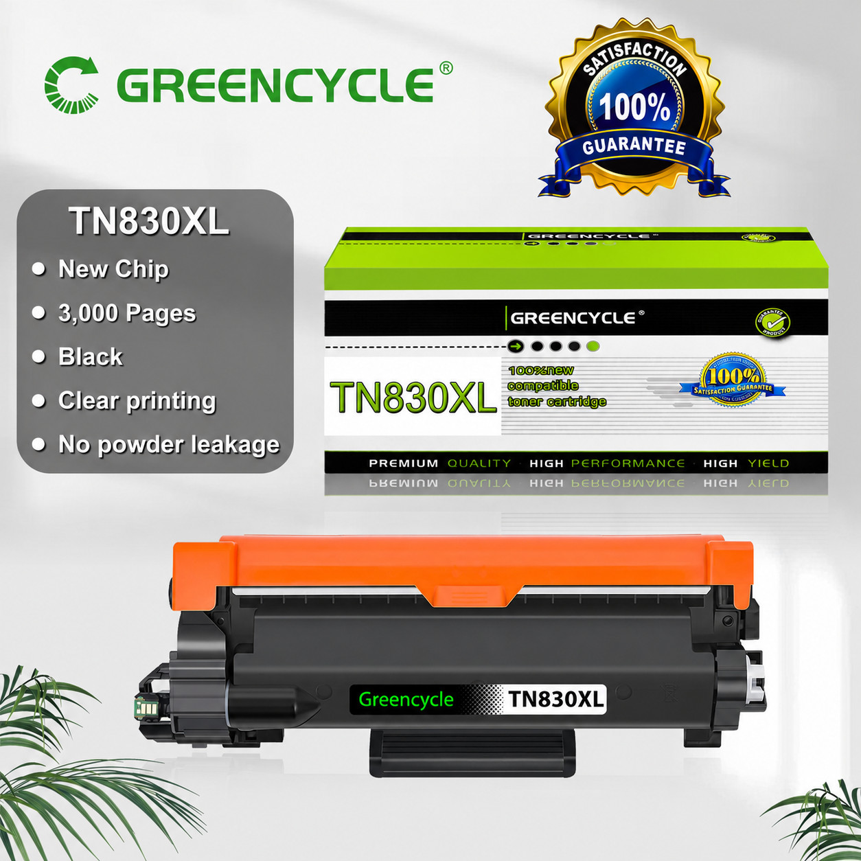 1PK TN830XL Toner Cartridge Compatible for Brother TN830XL MFC-L2807DW DCP-L2647