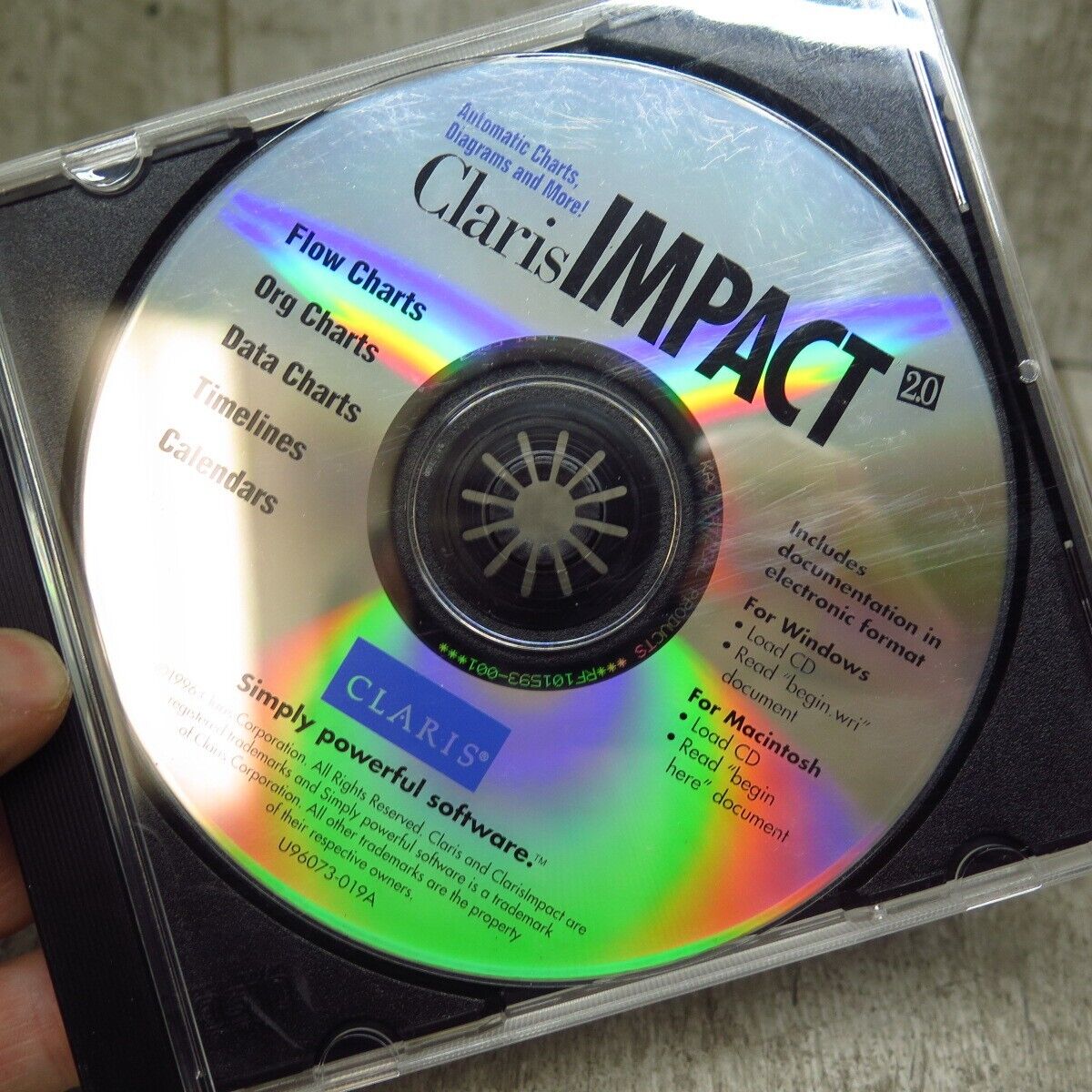 Vintage 1996 Claris Impact 2.0 Software for Mac OS CD Rom Disc