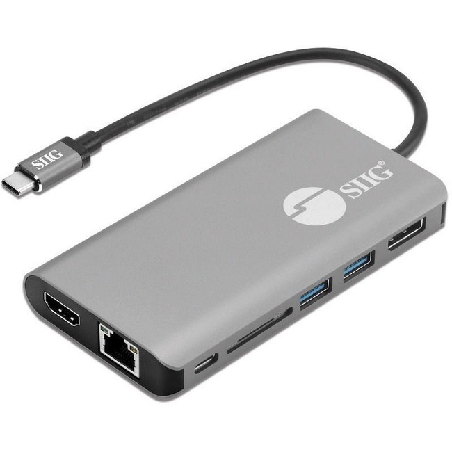 SIIG USB-C MST Video with Hub, LAN and PD 3.0 Docking - 7-in-1 MST Docking