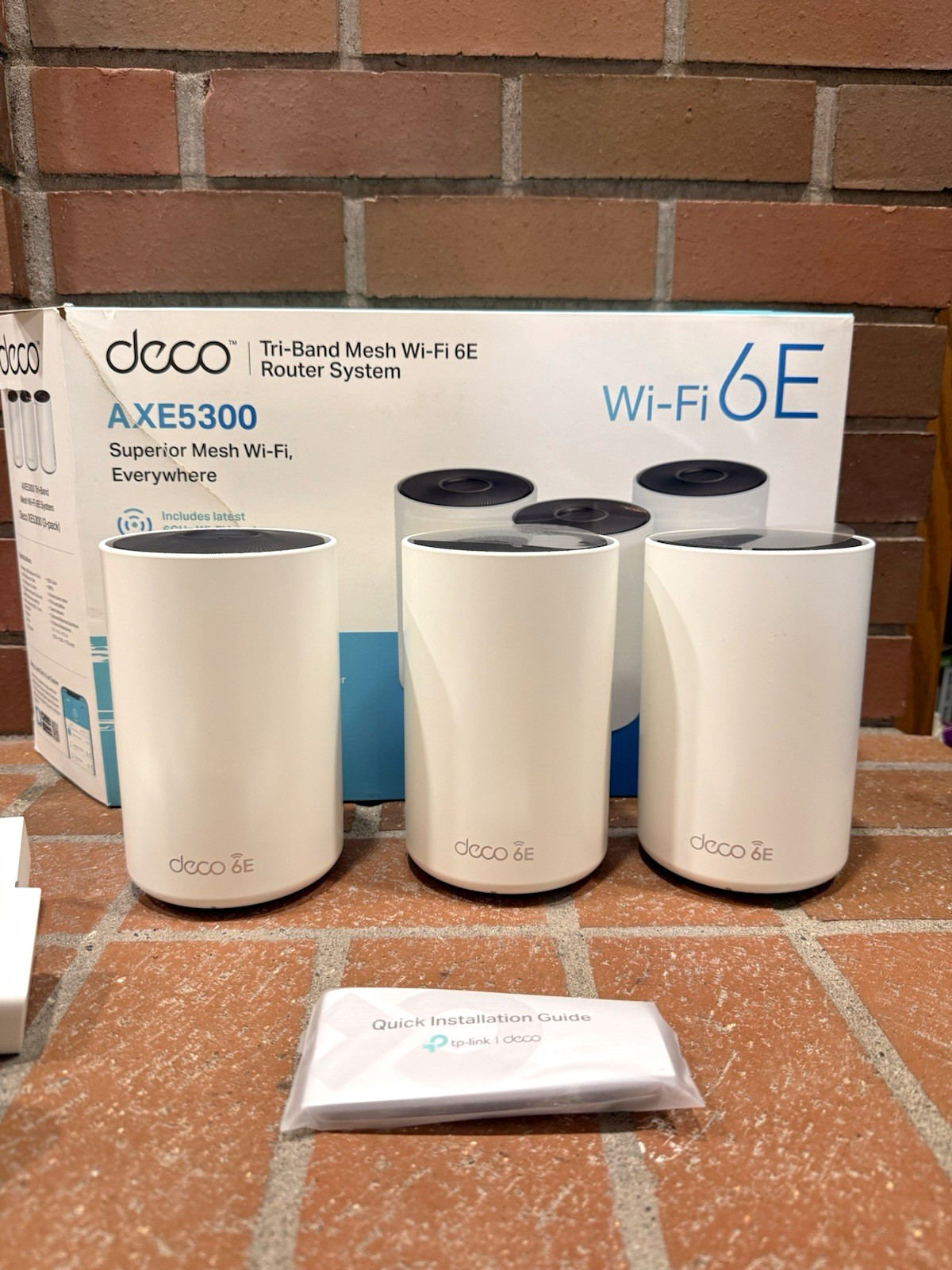 TP-LINK Deco AXE5300 Tri-Band Mesh Wi-Fi 6E Router System 3-Pack White