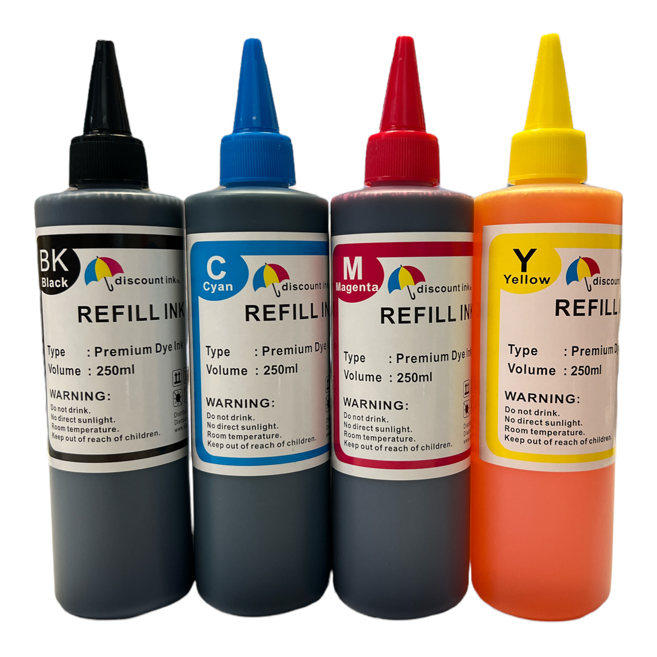 4 Bulk refill ink for Canon inkjet printer 4 colors 4x250ml 
