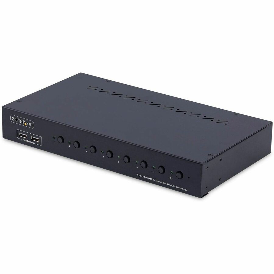 StarTech 8-Port HDMI KVM Switch with 1U Rack Mount Kit, 4K 60Hz HDMI 2.0,