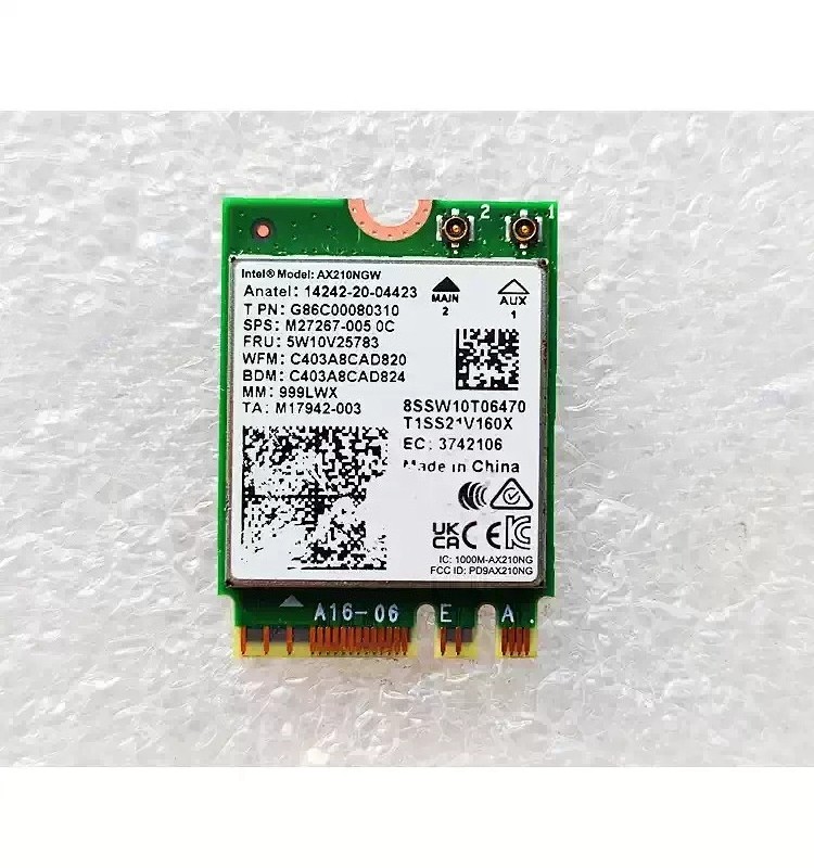 Intel AX210NGW WiFi6E Card 5W10V25783 Tri-Band 5400Mbps Bluetooth 5.3
