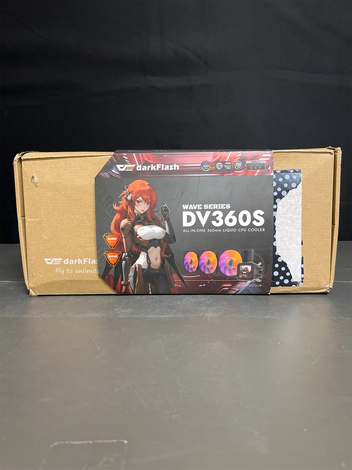 darkFlash DV360S All-in-one Liquid CPU Cooler, 3.2” LCD Screen with 320 * 320 Re