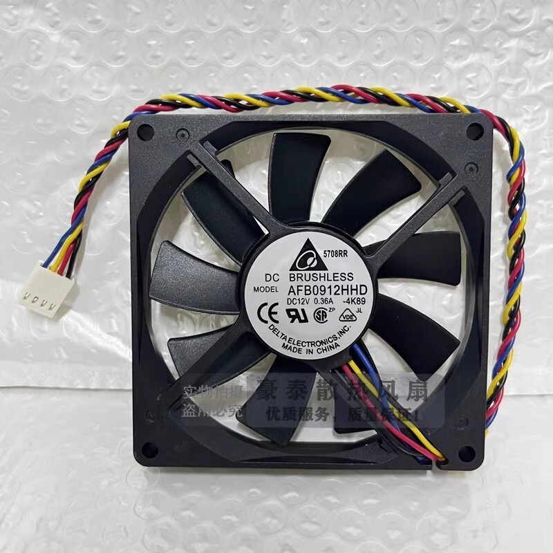 Delta AFB0912HHD 9015 DC12V 0.36A 90*90*15MM 4-Wire PWM Temperature Control Fan