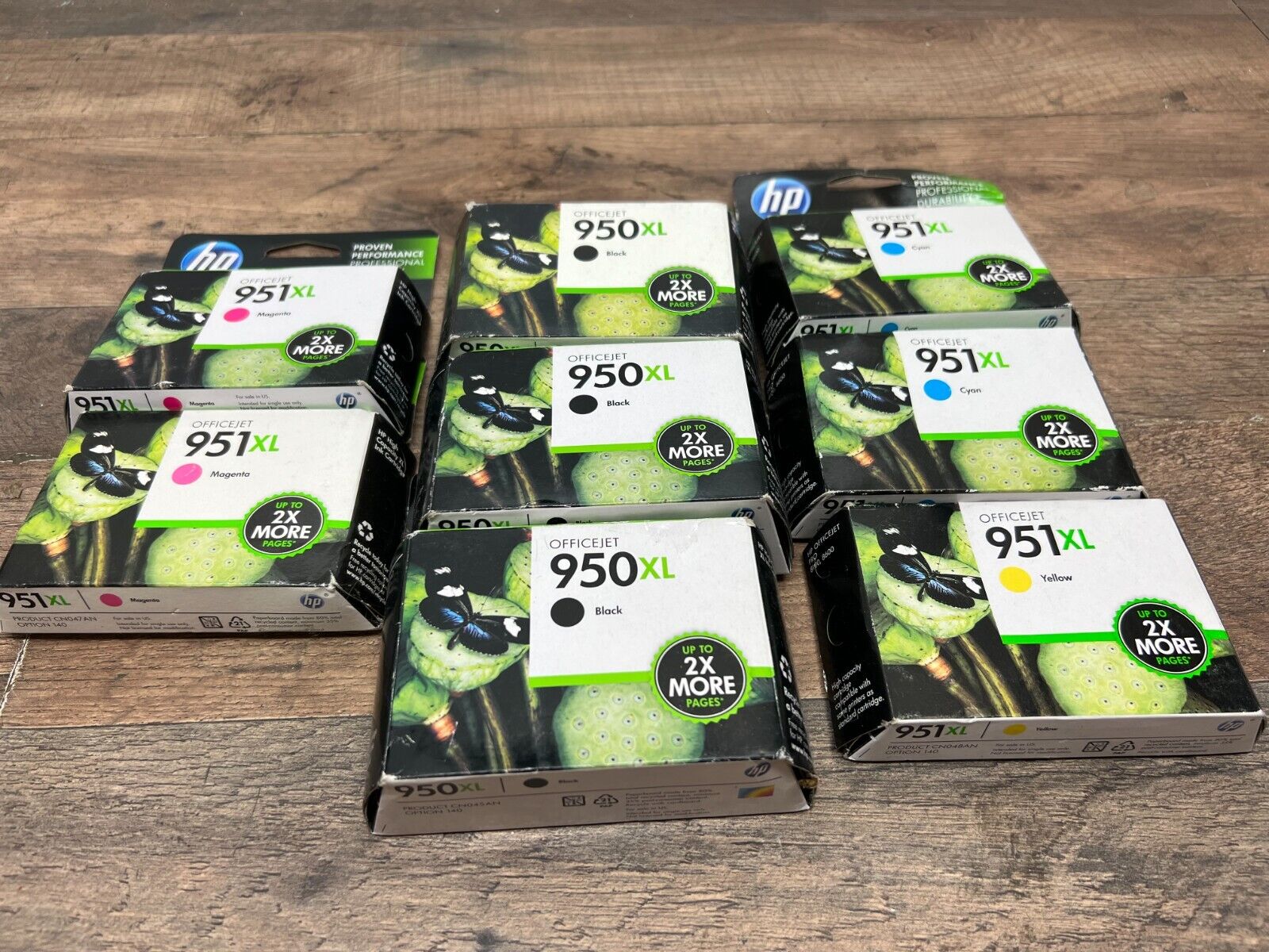 Expired lot of 8 New HP Officejet 950XL and 951 Ink Cartridges EXP 2014, -2016