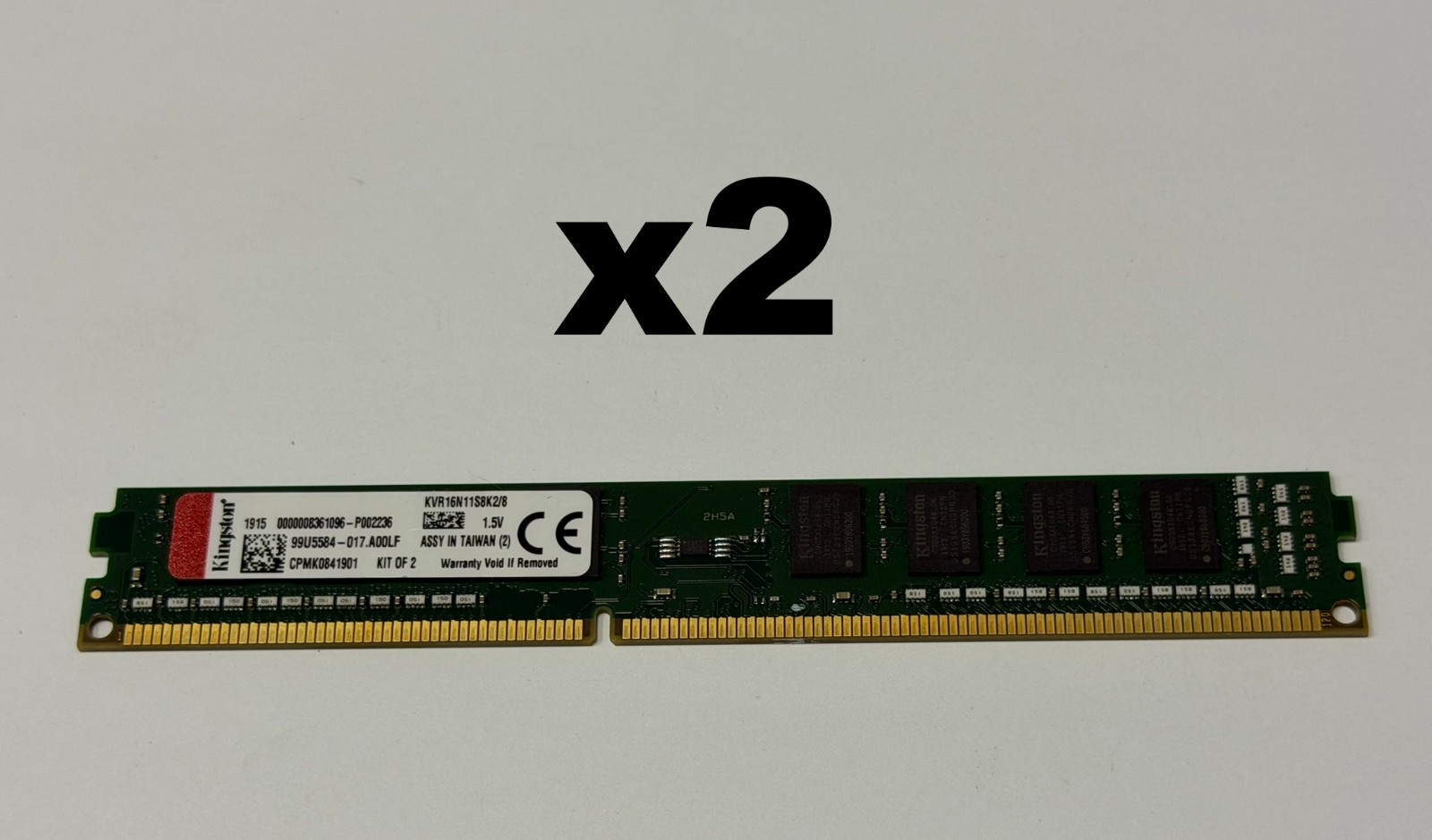 Kingston 8GB (2x4GB) PC3L-12800R DDR3 1600 Low Profile PC Memory KVR16N11S8K2/8