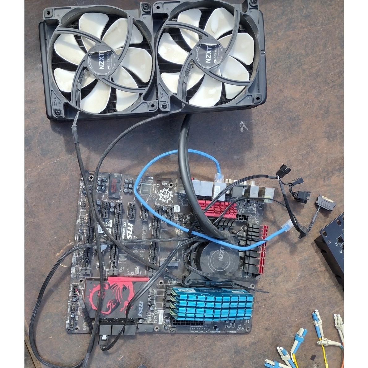 Gaming computer parts: MSI Motherboard Bundle with NZXT Liquid CPU Cooler & RAM