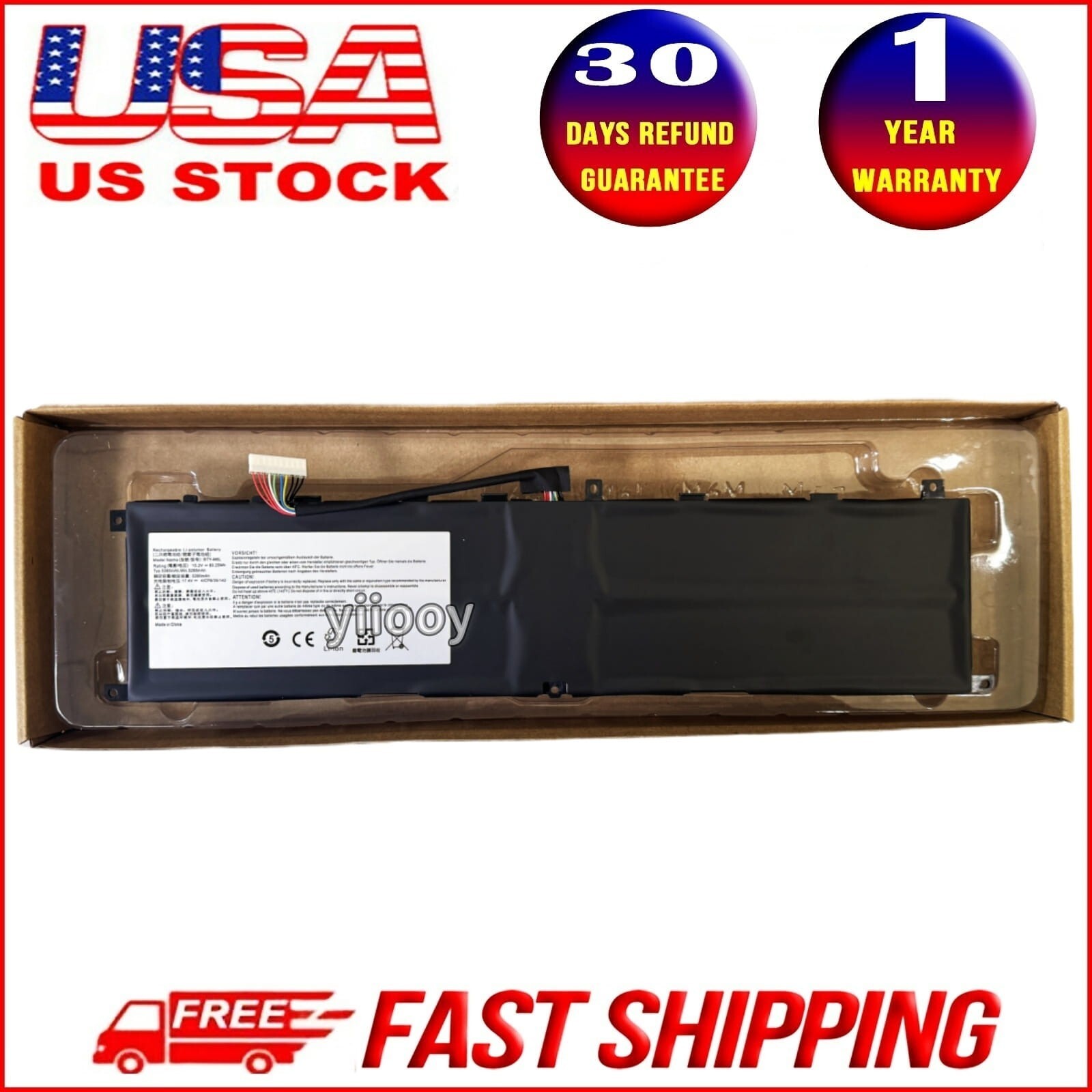 Genuine OEM BTY-M6L Battery for MSI GS65 GS75 Stealth Thin 8SE 8SF 8SG Series