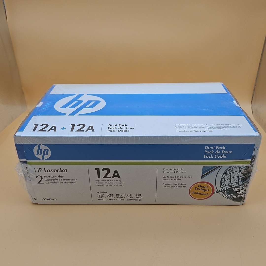 Original HP 12A Black LaserJet Toner 2 Print Cartridges Q2612A Sealed Dual Pack