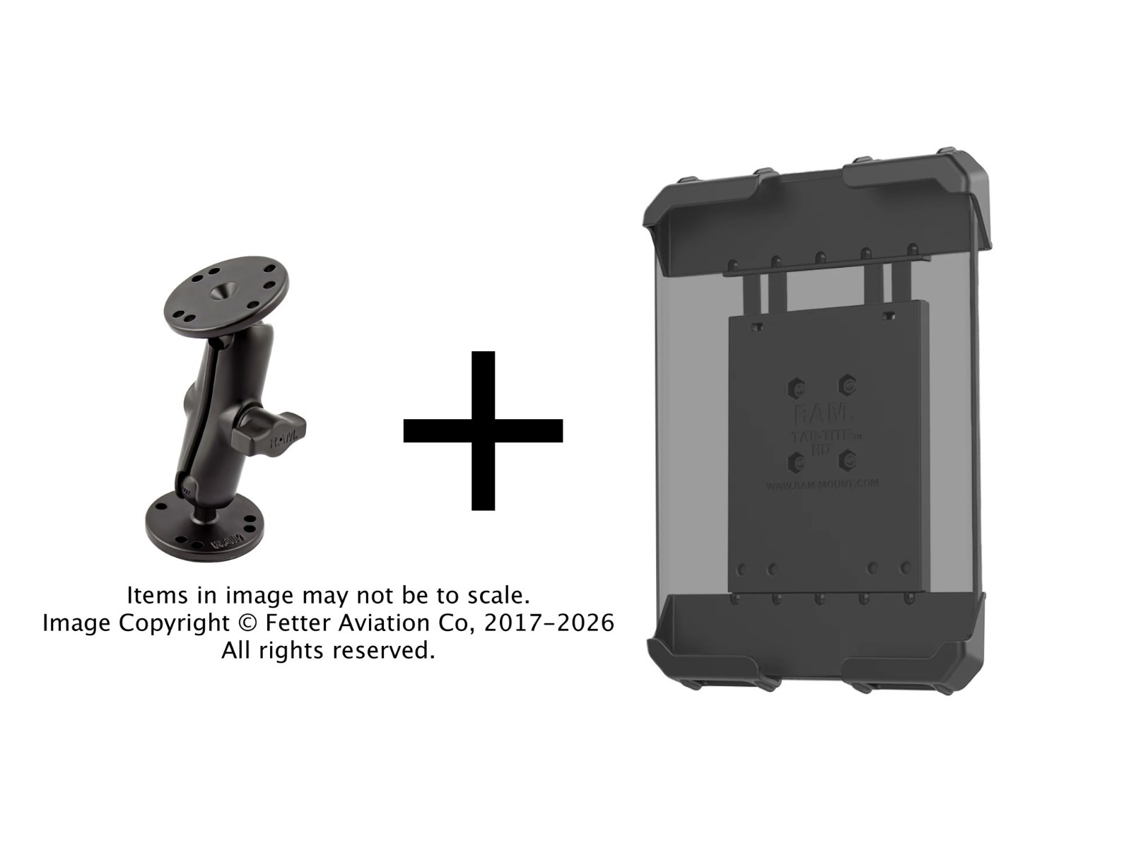 RAM Flat Surface Mount for Samsung Galaxy A9+ &  Tab A8 10.5, Use With Case