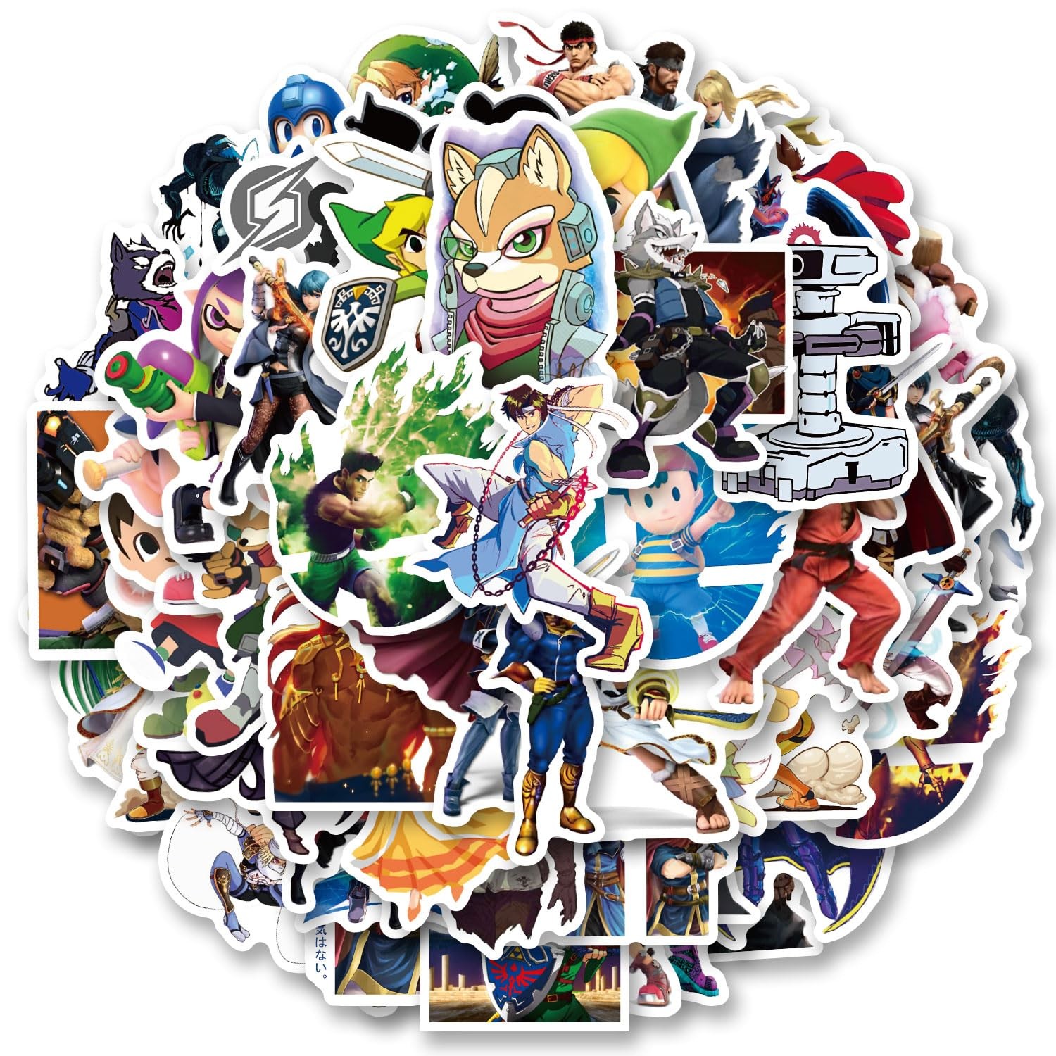 100pcs Super Smash Bro Stickers for Laptop, Cool Game Classic Cartoon Vinyl Deca