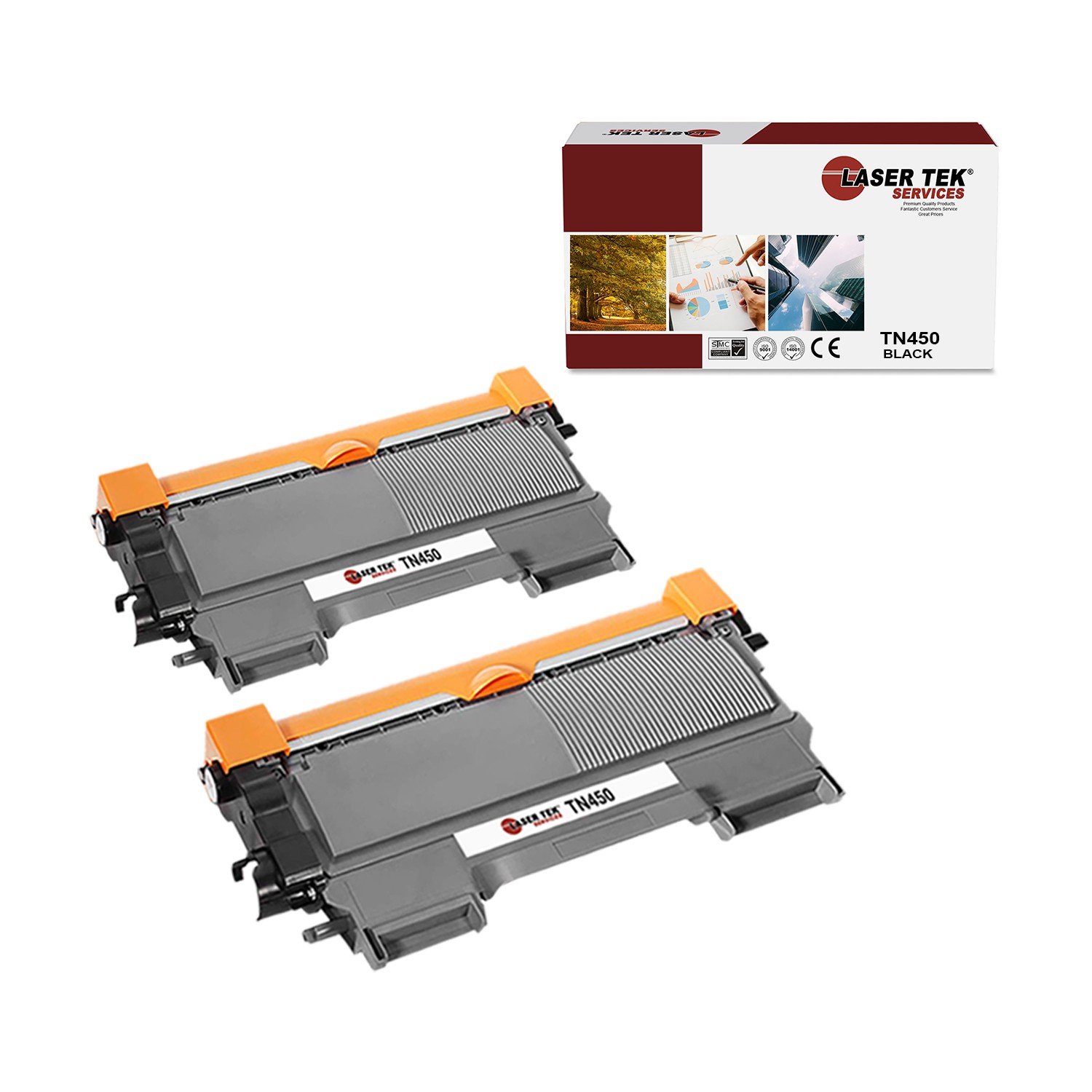 2Pk LTS TN-450 Black Compatible for Brother HL2130 2132, MFC7460 Toner Cartridge