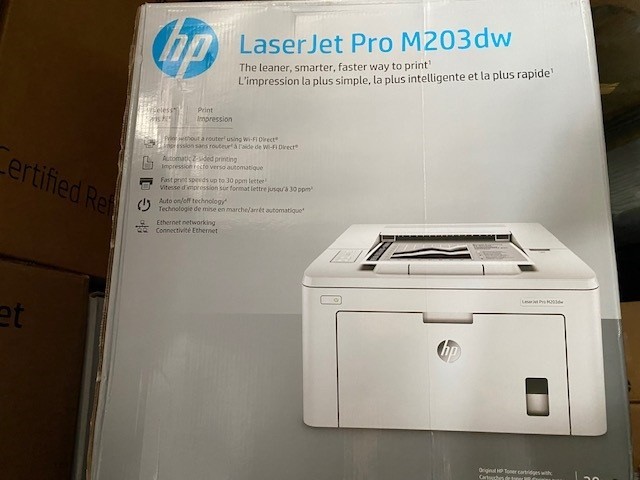 New HP LaserJet Pro M203dw Wireless Duplex Laser LaserJet  Retail Bo