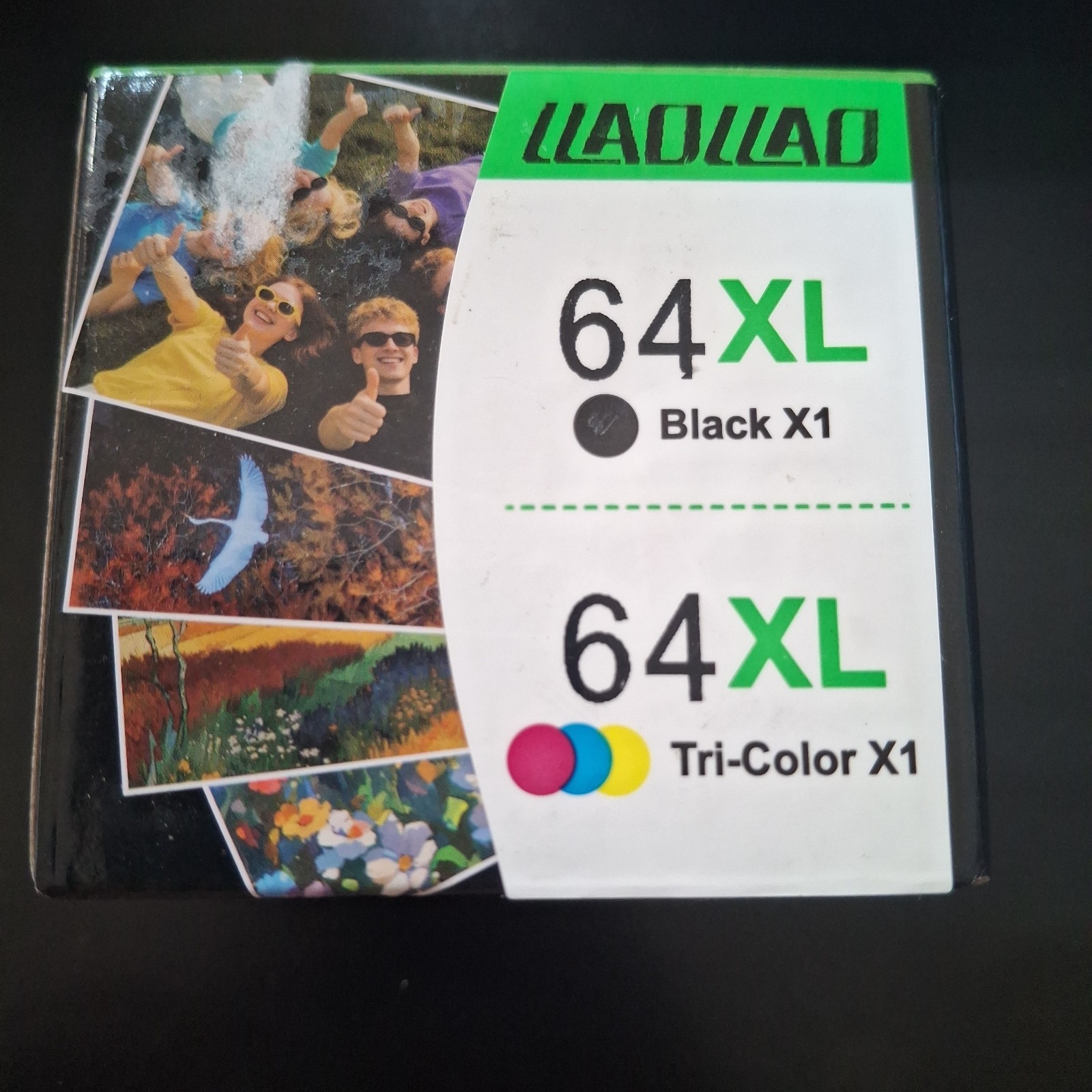 LlaoLlao HP 64XL Replacement Ink Cartridges. Black & Tri-Color.