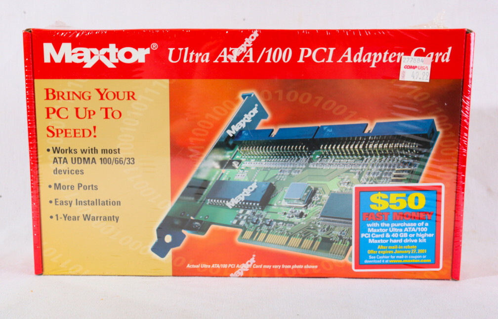 Maxtor Ultra ATA/100 PCI Adapter Card, Sealed