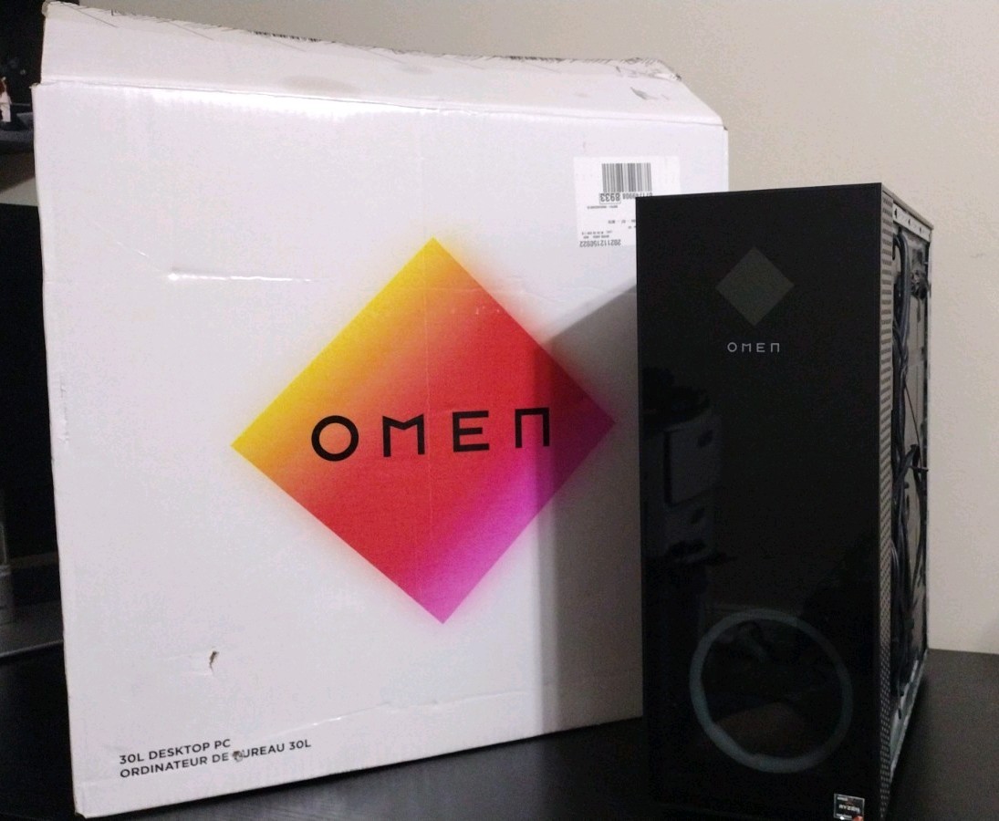 HP Omen 30L Gaming PC Case W/ Motherboard, Cooler Master PSU, and Liquid Cooler