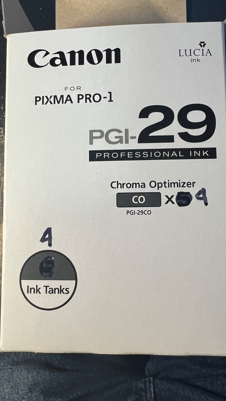 PGI-29 CO Pixma Chroma Optimizer QTY. 4 Tanks