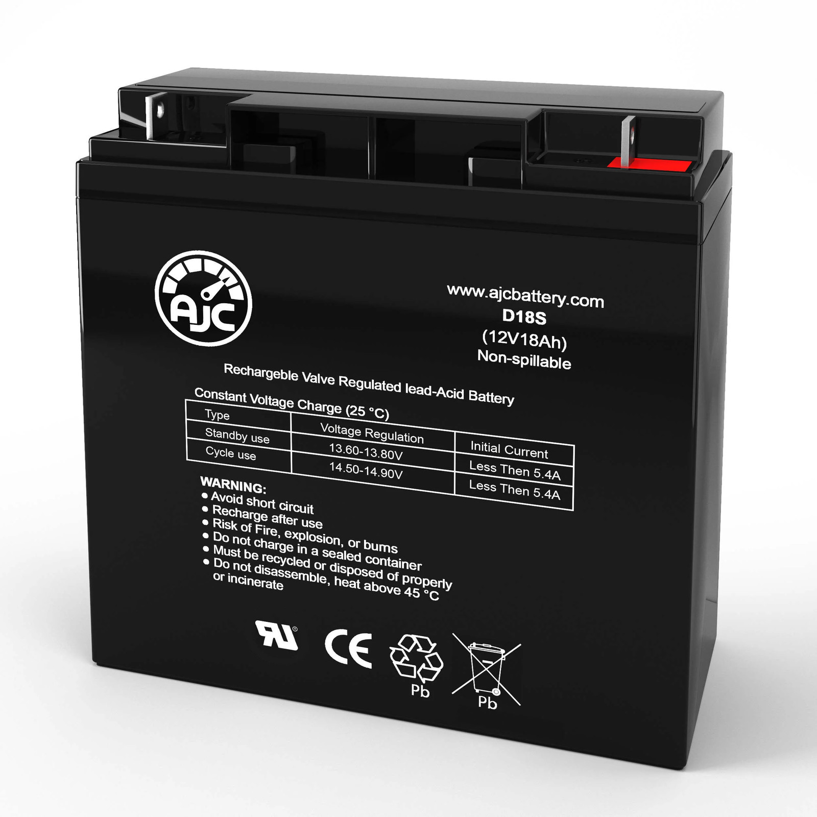 AJC Battery Compatible with Best Power Ferrups FE1.8KVA FE 1.8KVA 12V 18Ah UPS