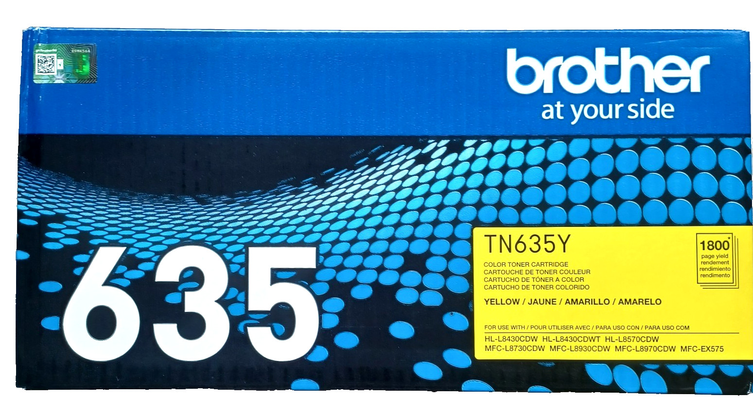 Brother Genuine TN635Y Standard Yield Yellow Toner Cartridge (NEW/SEALED)