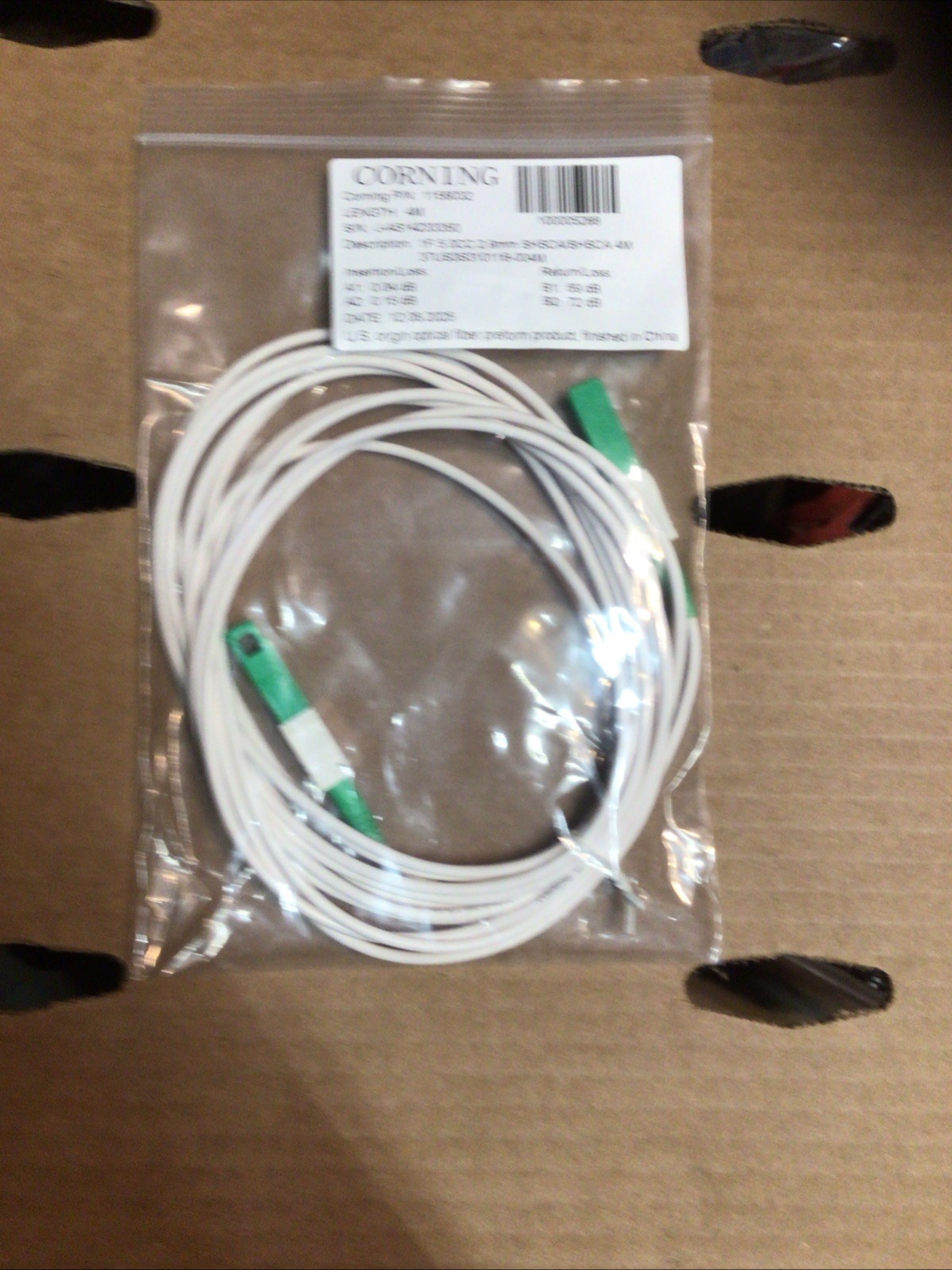 CORNING  1158032 OPTICAL FIBER ORIGINATED IN US . FIBER OPTICAL CABLE 4 Ft.