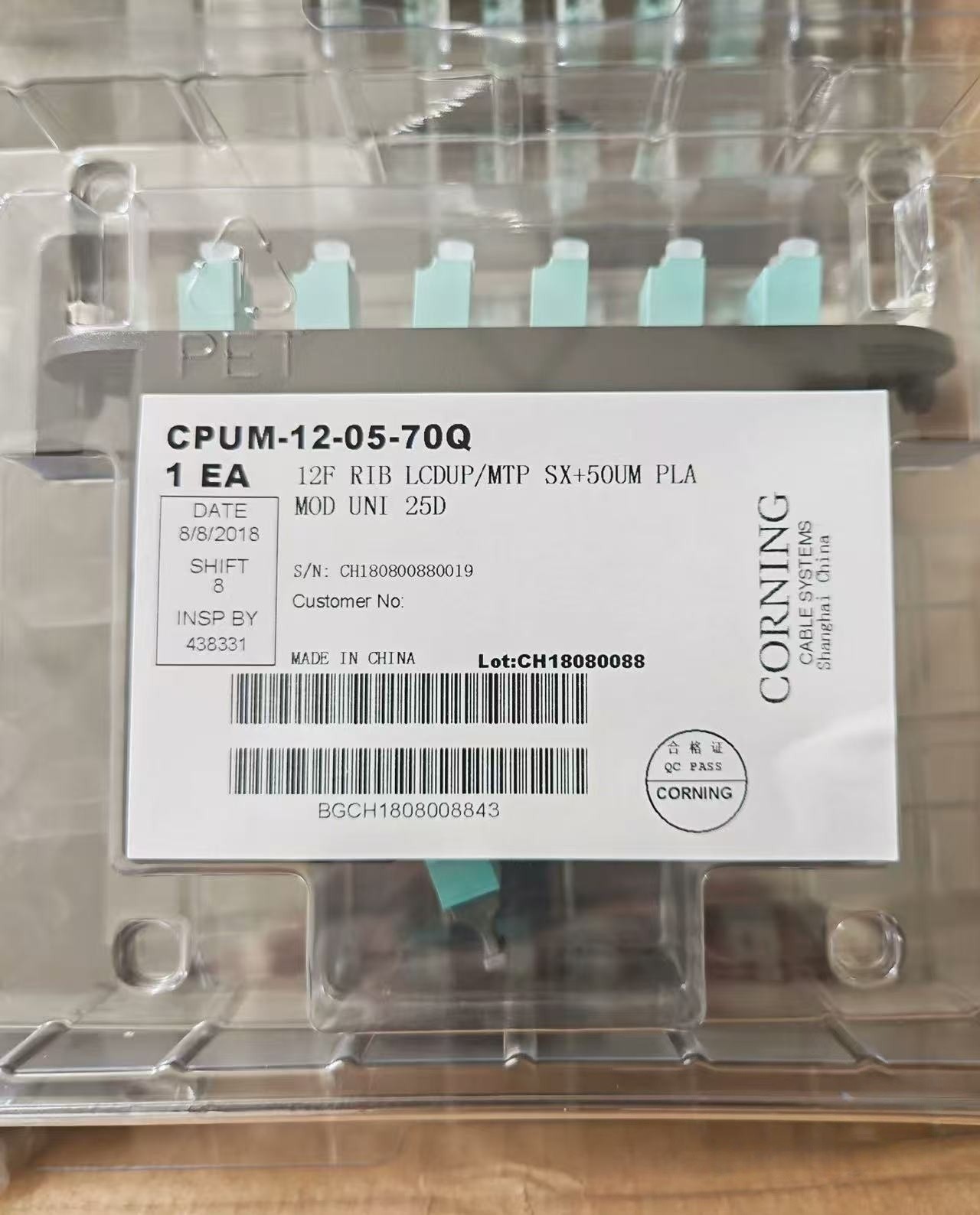 CORNING MPO MTP -12 to 6x LC Duplex  12 Fibers om3 MTP/MPO Cassette MM