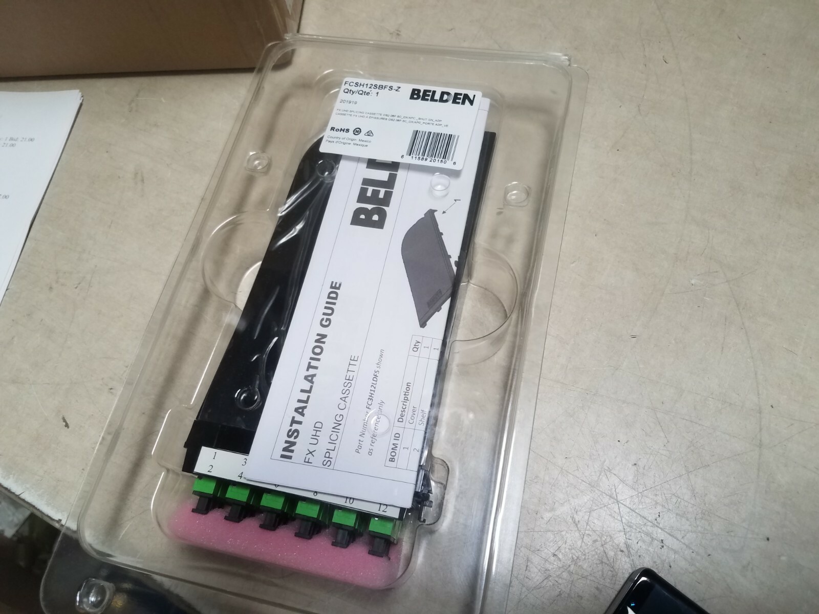 BELDEN  FX UHD Splicing  Cassette OS2 FCSH12SBFS Z