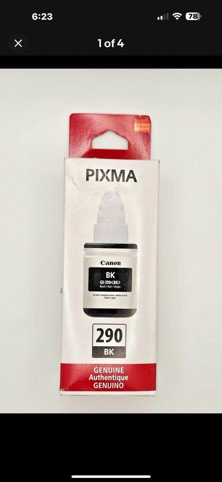 Canon Pixma Mega Tank Refills GI-290 Black for G1200 G2200 G3200 G3202 G4200