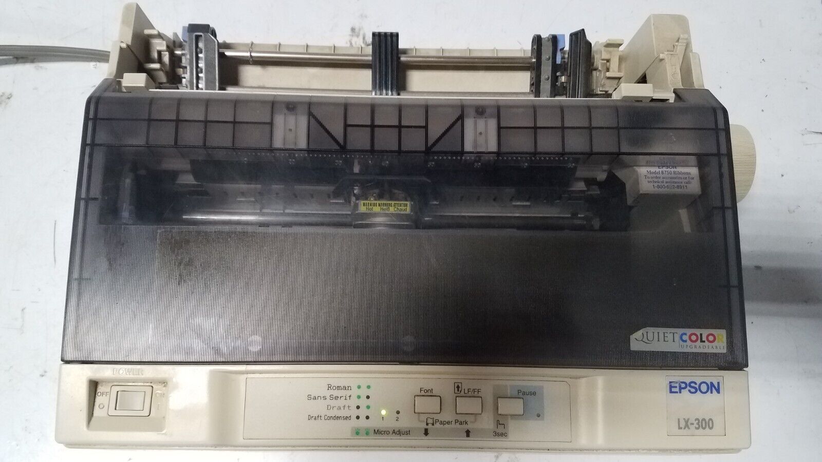 Epson LX-300 Dot Matrix 9-pin Printer Powers ON