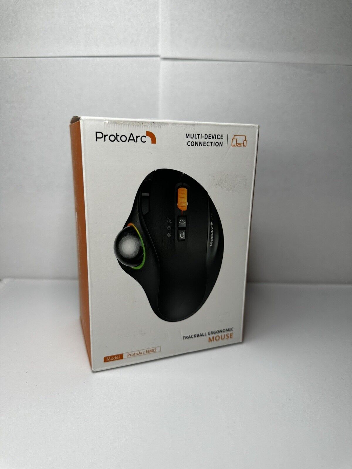 Protoarc Wireless Bluetooth Trackball Mouse EM02 2.4G RGB Ergonomic Rechargeable