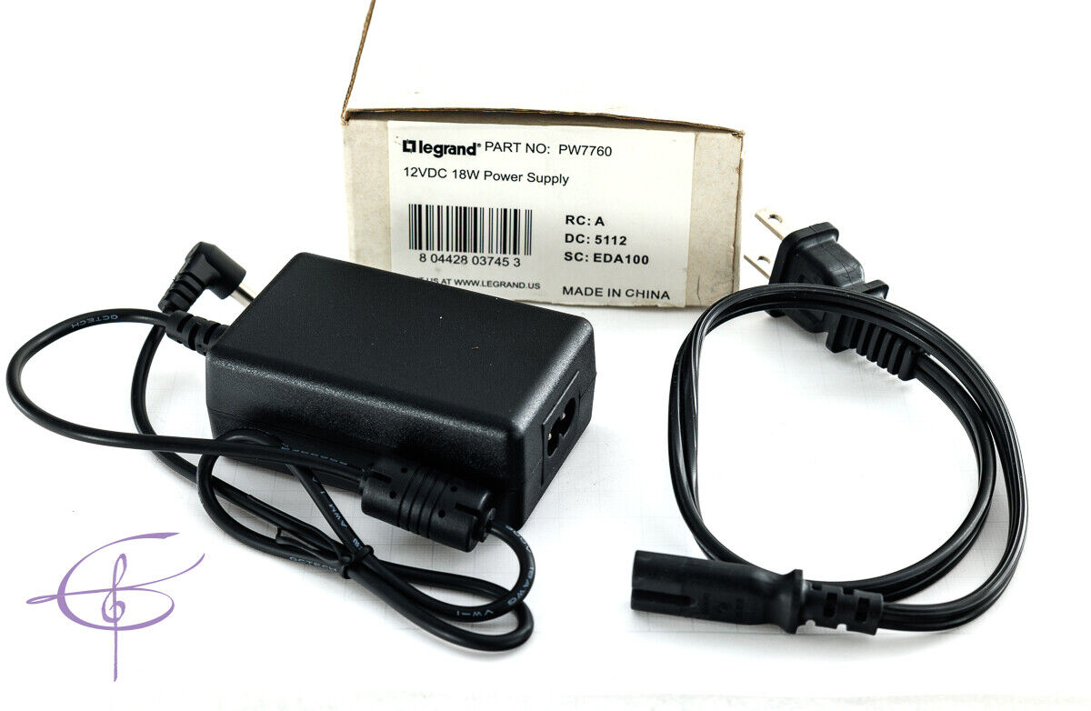 On-Q/Legrand Power Supply, 12VDC, 18W (PW7760) for Networking & Video Devices