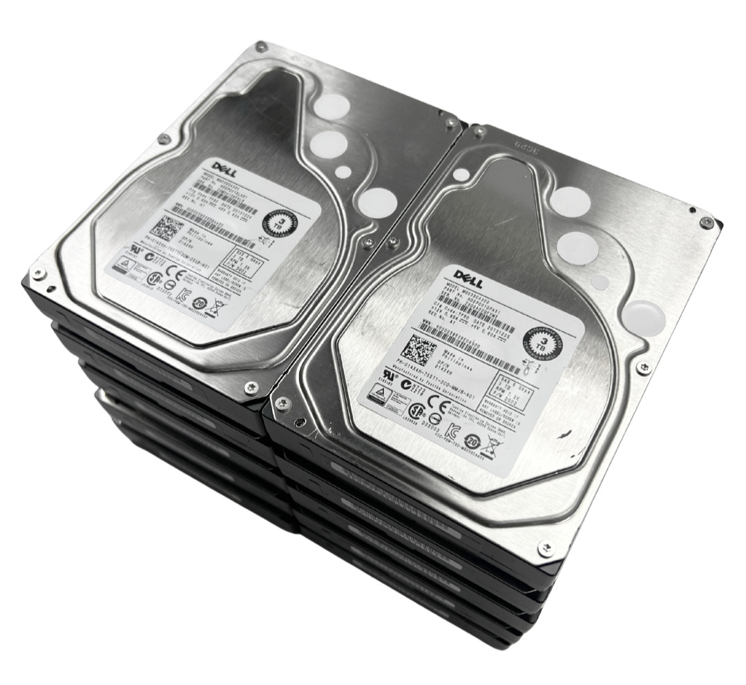 (LOT OF 10) Toshiba MG03SCA300 3TB 7200RPM SAS 6Gb/s 64MB 3.5" HDD 014X4H