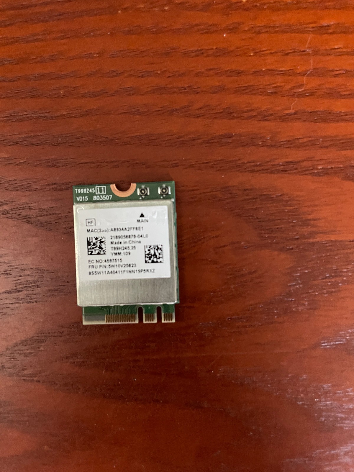 5W10V25823 Lenovo OEM Mediatek MT7921 WiFi6 WLAN Bluetooth 5.2 Used Yoga 6