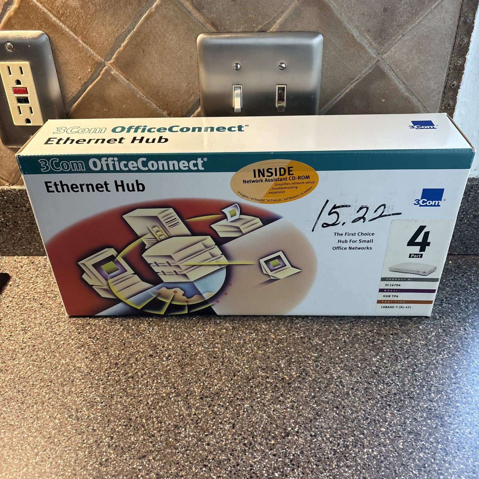 NEW 3Com OfficeConnect 56K LAN Modem Router 4-Port Ethernet Hub Retro Network PC