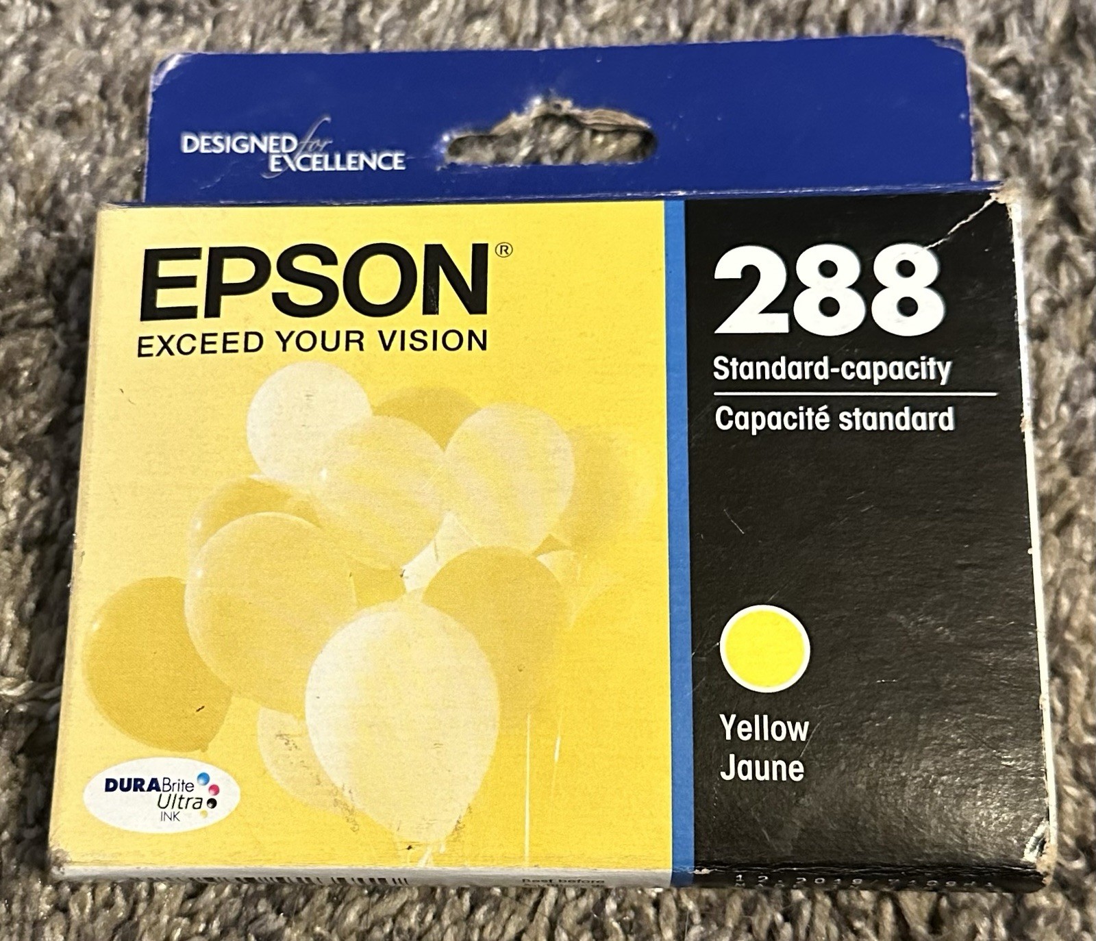 NEW Epson 288 Yellow Ink Cartridge Genuine - Exp. 12/2019
