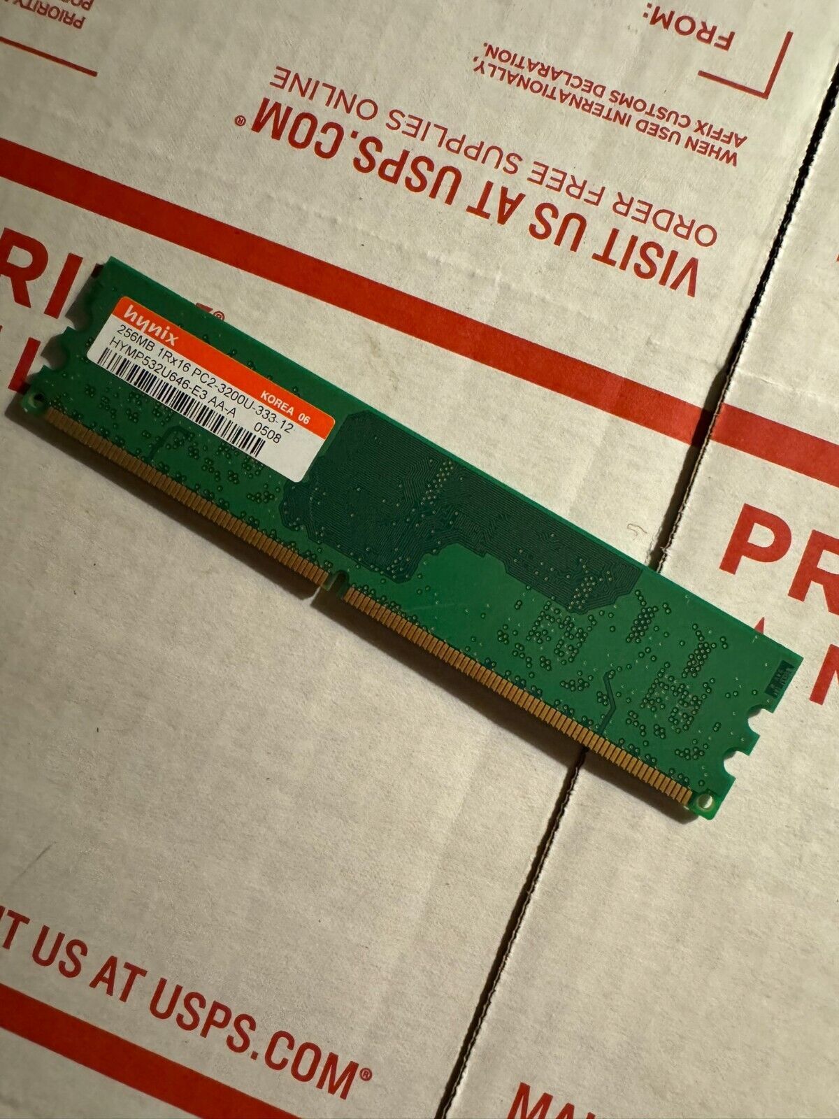 Hynix 256MB 1Rx16 PC2-3200U-333-12 HYMP532U646-E3 Memory RAM Stick