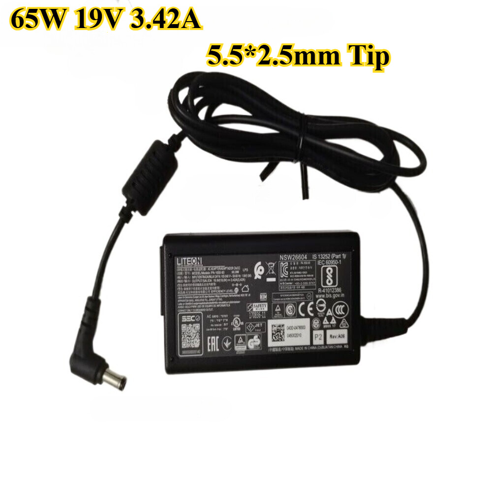 Genuine Liteon 19V 3.42A 65W aptop Charger 5.5*2.5mm AC Adapter PA-1650-90