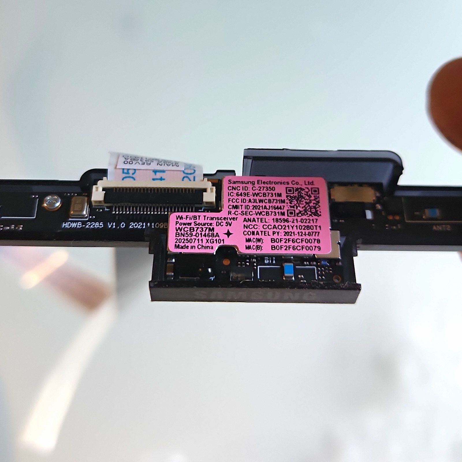 Samsung Power Button Board w/ Ribbon Flex Cable, Black, EBR86049709