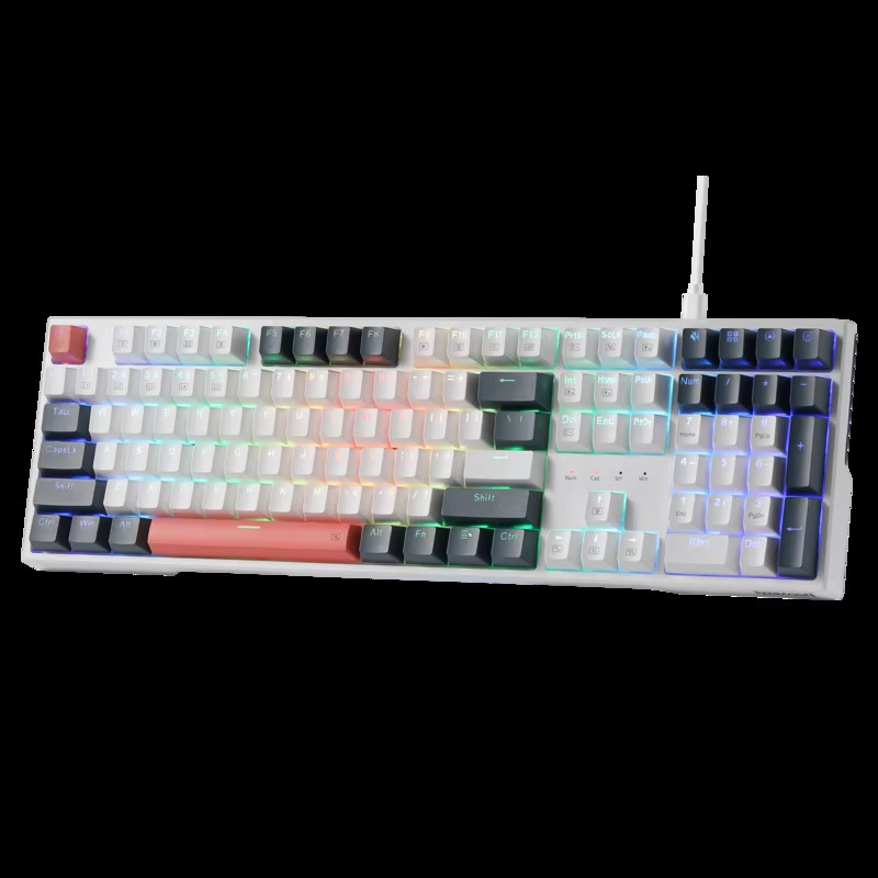 K668 RGB Gaming Keyboard, 108 Keys Wired Mechanical Keyboard W/Extra 4 Hotkeys U