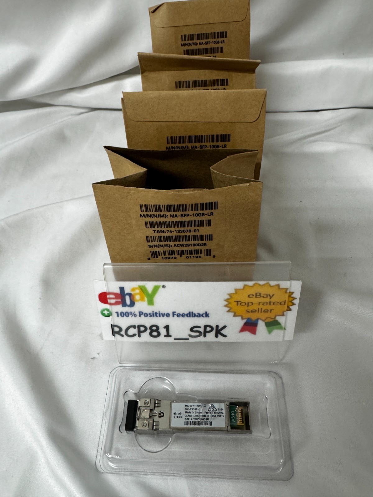 Genuine Cisco Meraki MA-SFP-10GB-LR 10G SFP+ Lot of 4 (3 Sealed / 1 Open)
