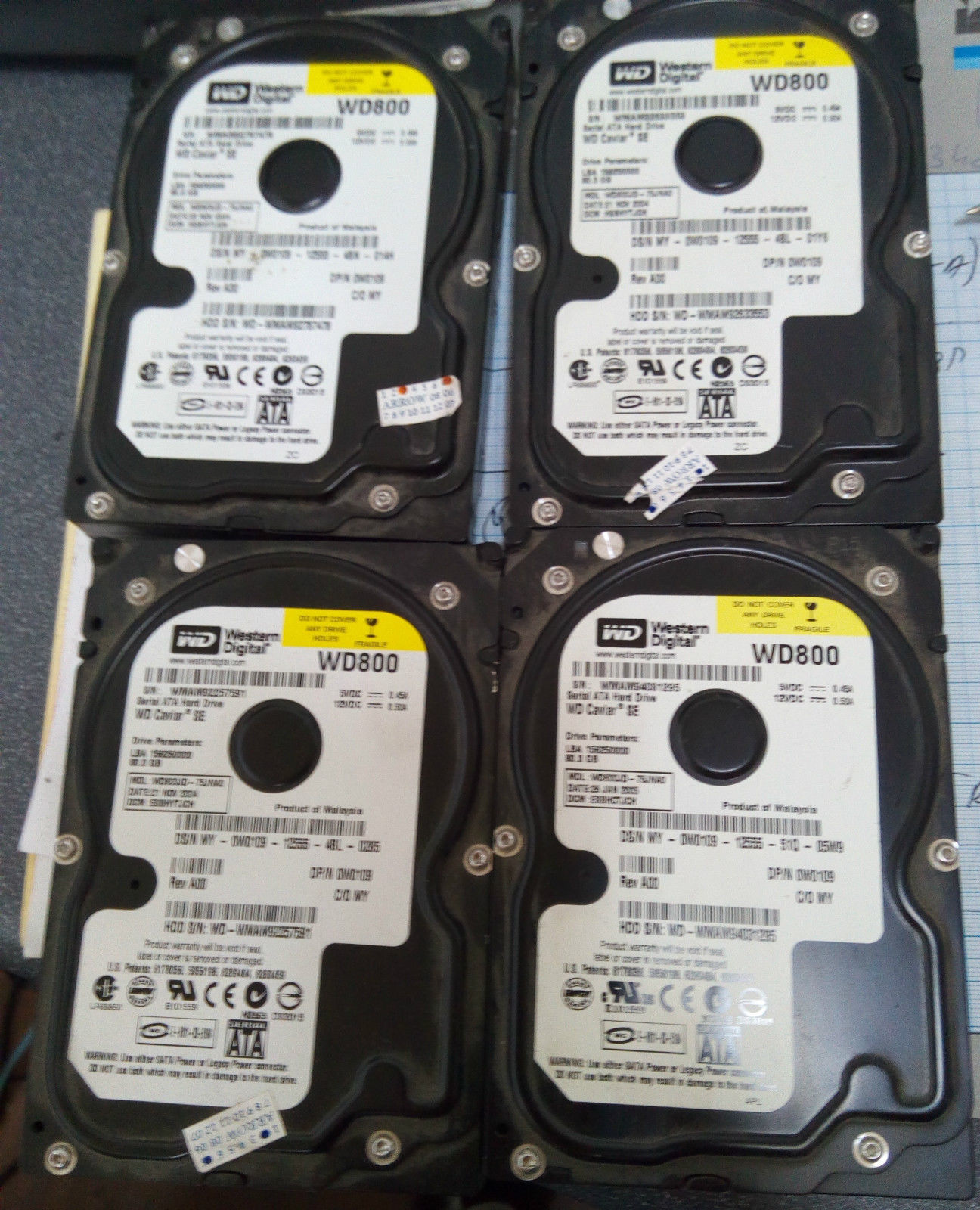 6x Dell W0109 Western Digital WD800JD-75JNA0 80GB 7.2K 3.5" SATA Hard Disk Drive