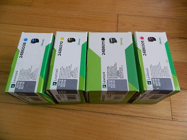 Genuine Lexmark SET 4 Toner 24B6008 24B6009 24B6010 24b6011 C2132 XC2130 SEALED
