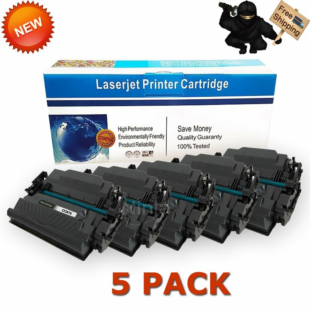 5x Toner for HP CF287X 87X Black Cartridge LaserJet Pro M501dn M506dn MFP M527dn