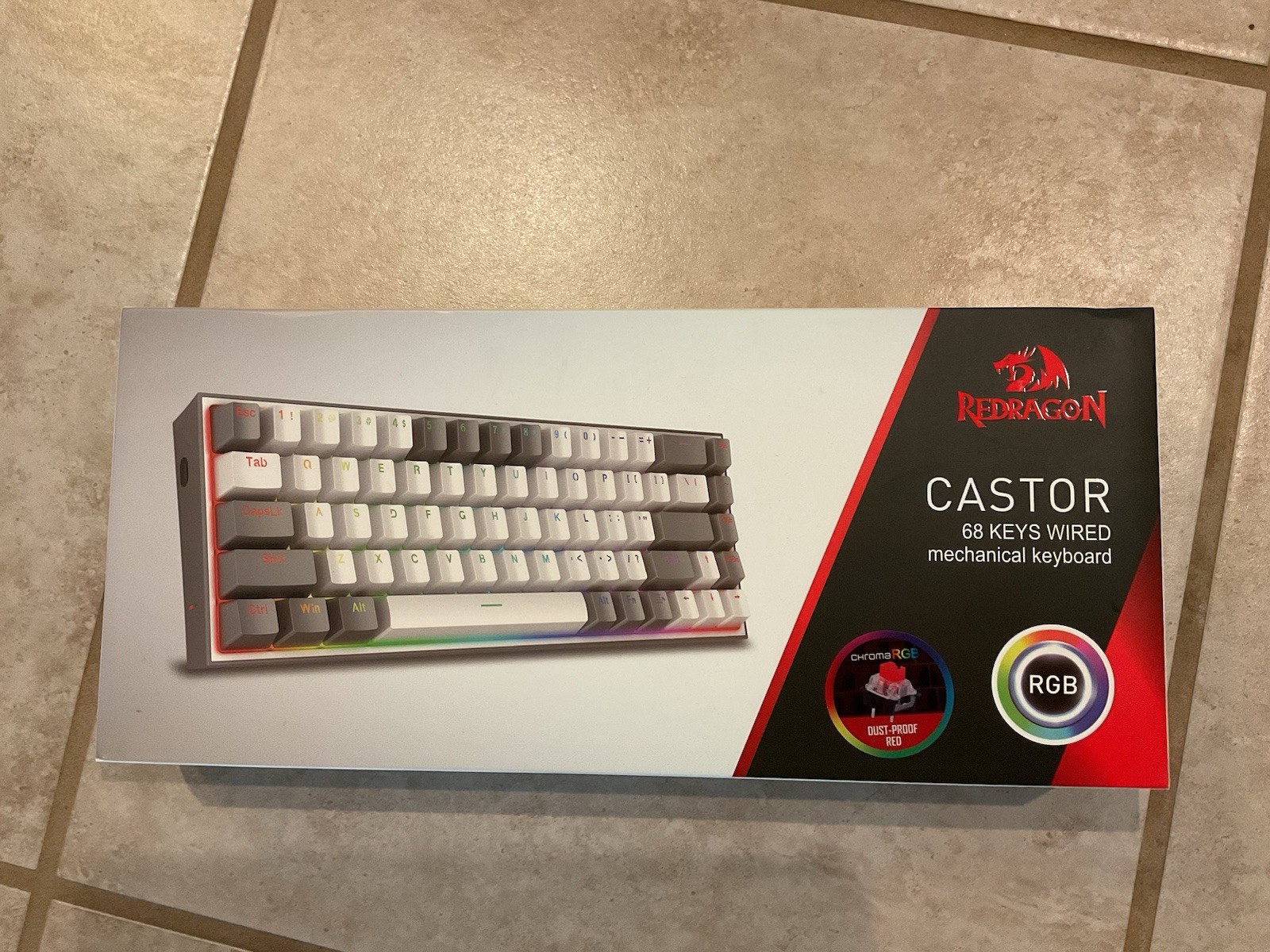 Redragon Castor K631 Wired RGB Mechanical Gaming Keyboard 68 Keys Gray White