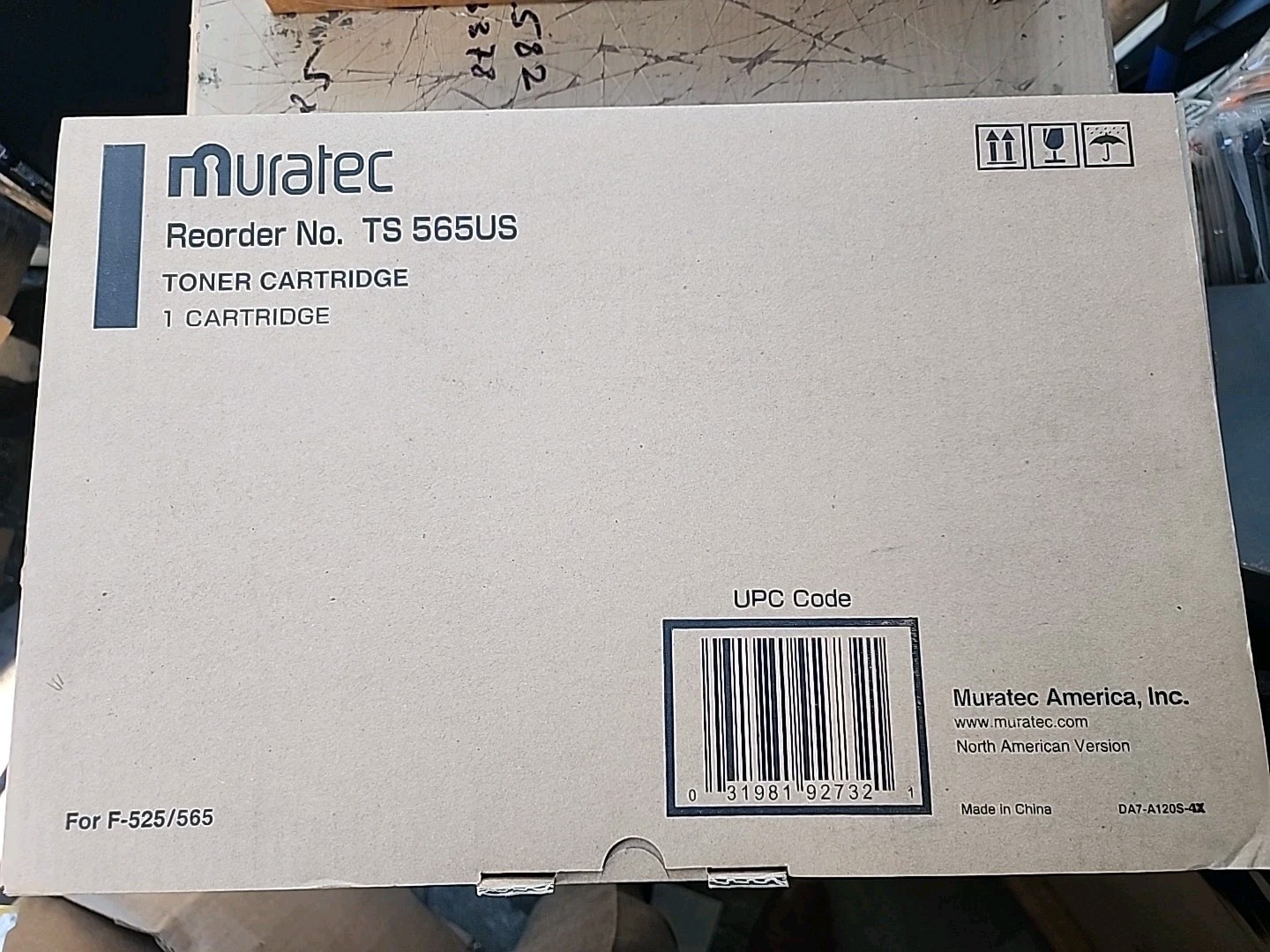 New Genuine Muratec TS 565US Black Toner Cartridge OEM TS565US For F-525 F-565