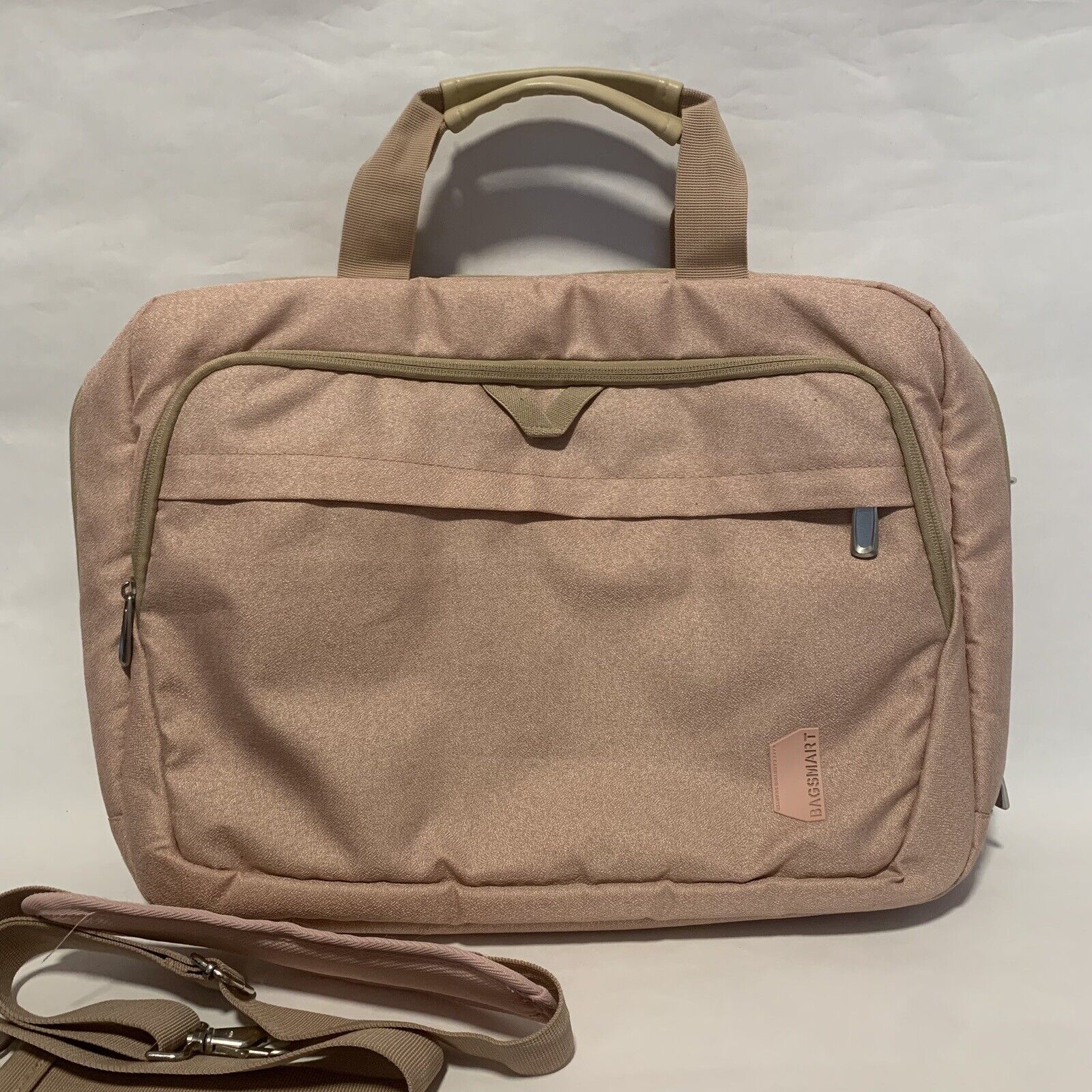 BAGSMART 17.3 Inch Laptop Bag, Expandable Briefcase, Travel Bag, Open Box Pink