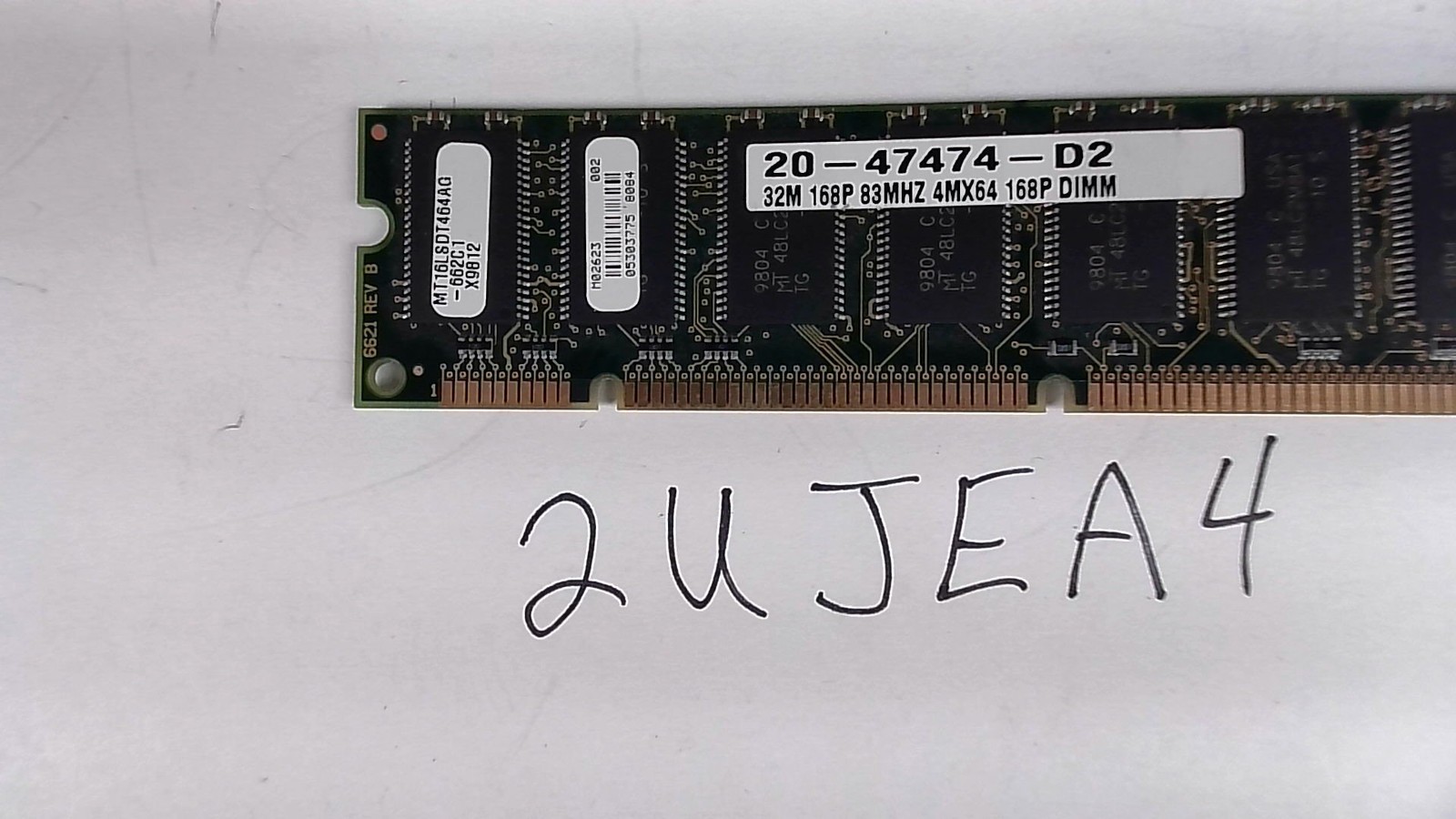 Micron MT16LSDT464AG SDRAM 32MB 168-Pin 83MHz Memory Module