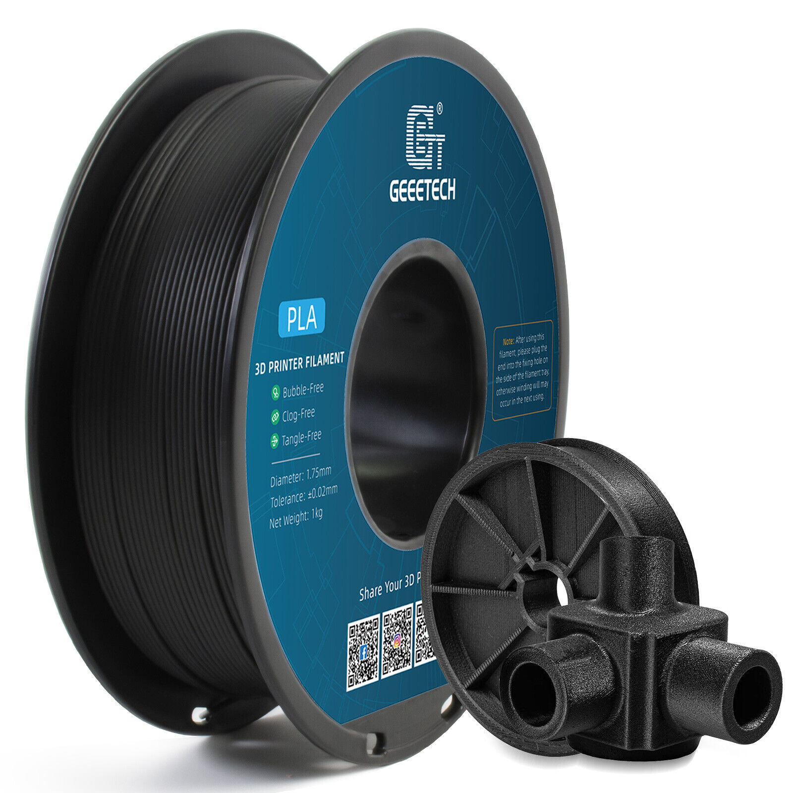 Carbon Fiber PLA Black GEEETECH Filament 1KG/Roll 1.75mm 3D Printer Consumables